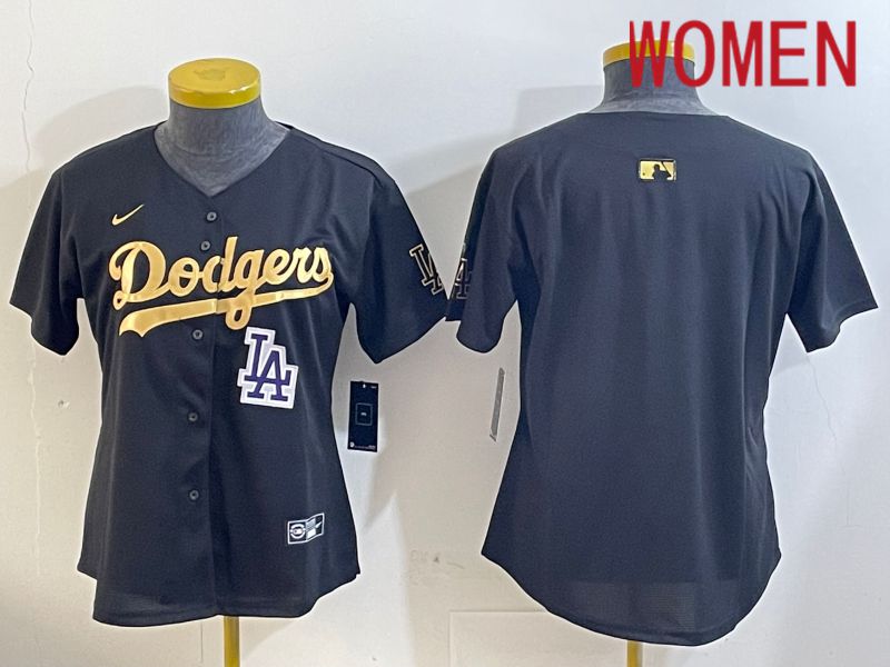 Women Los Angeles Dodgers Blank Black Gold Game 2024 Nike MLB Jersey style 12097->women mlb jersey->Women Jersey